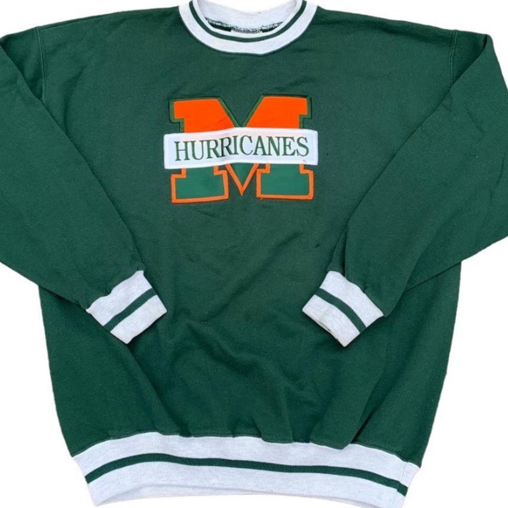 vintage 90’s Miami hurricanes embroidered pullover sweatshirt